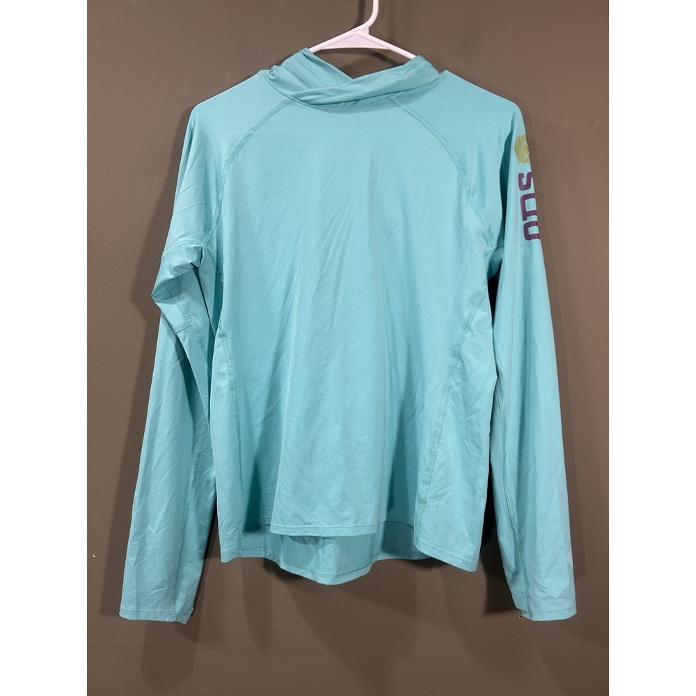 Stio Hylas Performance Hoodie Womens Sz Small Turquoise UPF 50 Running Hiking